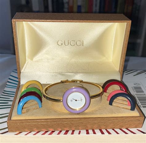 gucci change bezel wrist watch for womens|vintage Gucci interchangeable bezel watch.